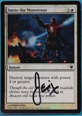 Smite the Monstrous FOIL Innistrad NM White Common SIGNED CARD (452738) ABUGames