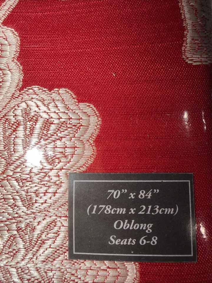 New Waterford ADDISON Tablecloth 70" x 84" CREAM Linen OBLONG Seats 8 Christmas - Image 2 of 4