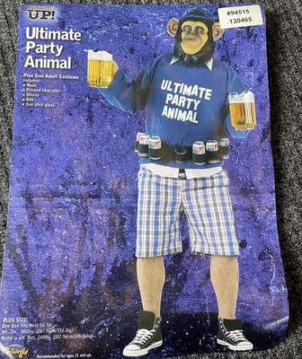 Halloween Ultimate Party Animal Monkey Chimpanzee Ape Costume Adult One Sz 6 2 