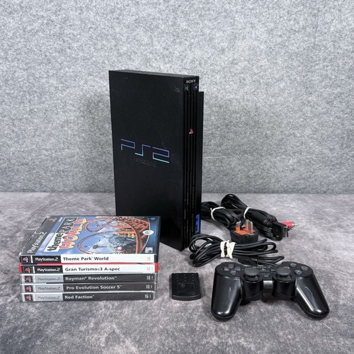 Sony PlayStation 2 PS2 Schwarz PAL Konsole + Spielepaket - Getestet & Funktioniert ✅