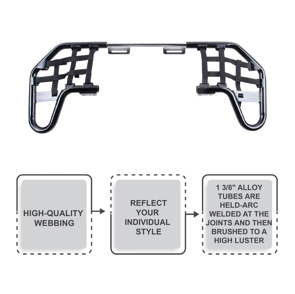 Tusk Comp Series Nerf Bars Black With Black Webbing For SUZUKI Z400 QUADSPORT - Image 3 of 4