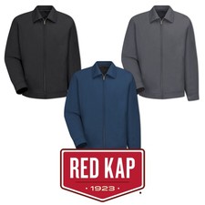 Red Kap Work Jacket Mechanic Auto Technician Slash Pocket Industrial Uniform J22