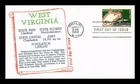 DR JIM STAMPS US COVER WEST VIRGINIA STATEHOOD CENTENNIAL FDC KHOL KRAFT
