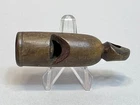 19c.Civil War Era Military Officer's Signal Horn & Wood Whistle Loud Sound