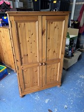 Solid Pine Freestanding Double Wardrobe With Internal Top Shelf