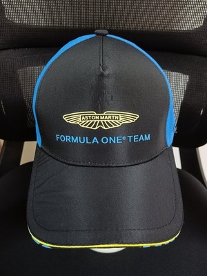 Aston Martin Outdoor Sports Adjustable Baseball Cap Black Front, Blue Back