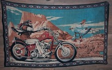 Vintage 1970s Ghost Rider David Mann Tapestry Harley-Davidson