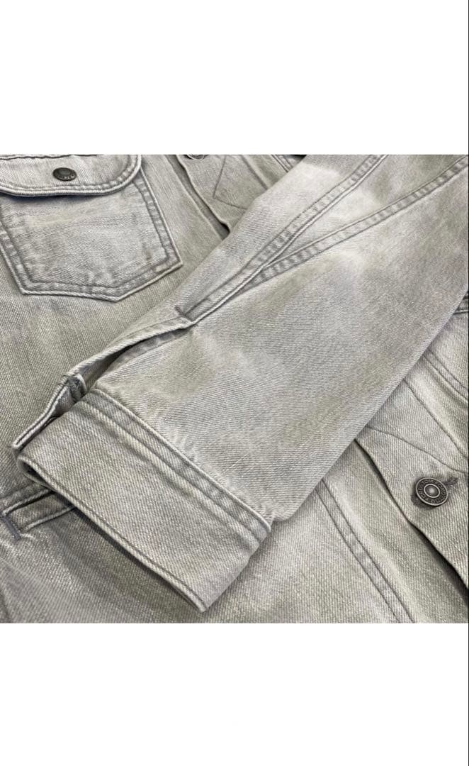 TOM FORD Light Gray Denim Jacket Button Front Poc… - image 4