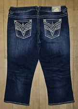 Vigoss The New York Capri Dark Wash Stetchy Denim Jean Women's Size 15/16