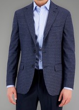 Tommy Hilfiger Mens Modern fit Sport Coat Blazer Blue Checkered 36 Short
