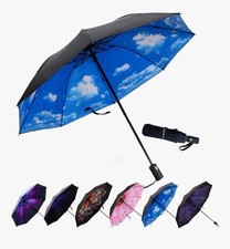 Compact Travel Umbrella,44" Canopy,Automatic Open/Close Windproof Umbrella,2pcs