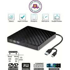 External CD DVD Drive USB 3.0 Writer Burner Player for PC Laptop Windows 11 10