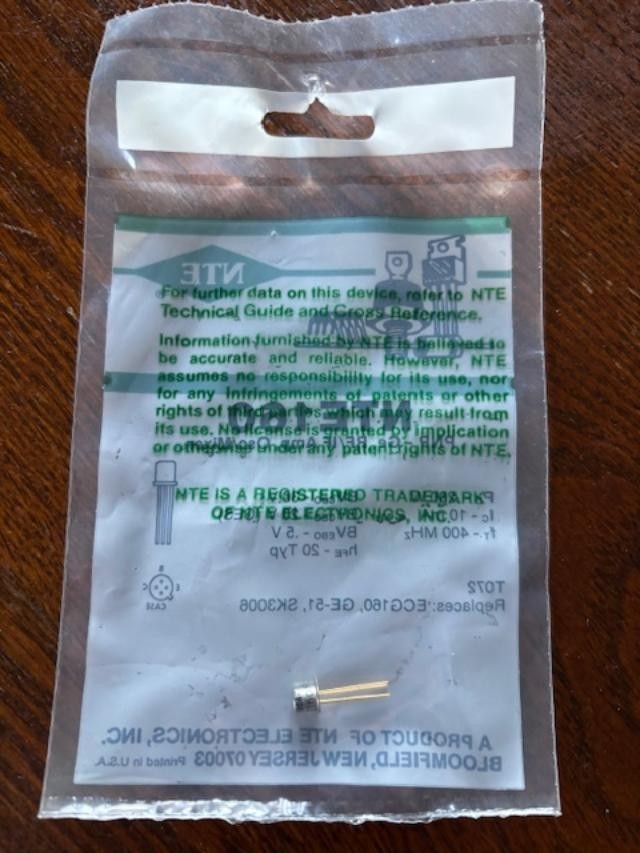NTE Electronics NTE160 PNP Germanium Transistor RF/IF Amp, FM OSC/Mixer