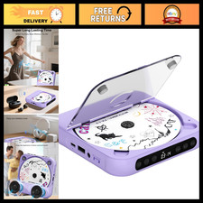 Portable CD Player with Bluetooth, Dual Stereo Speakers, Rechargeable, AUX/USB,
