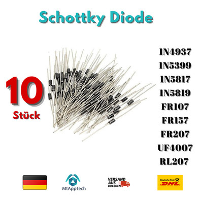 Schottky Diode 1N4937 1N5399 1N5817 1N5819 FR107 FR157 FR207 UF4007 RL207