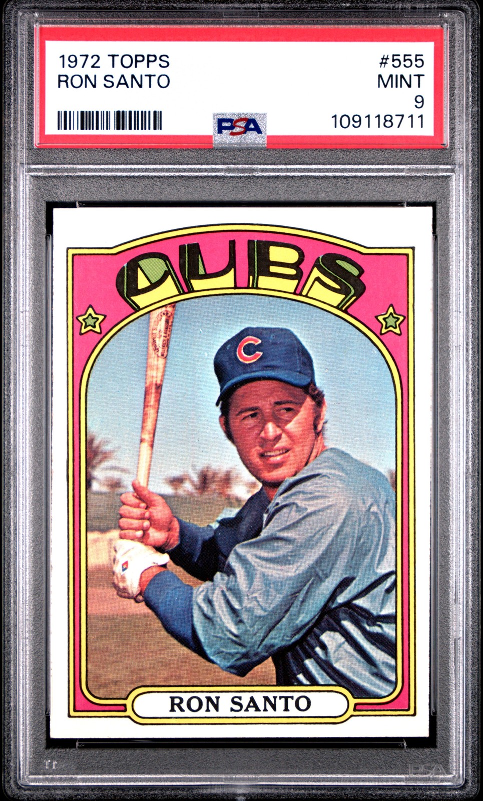 1972 TOPPS #555 RON SANTO PSA 9