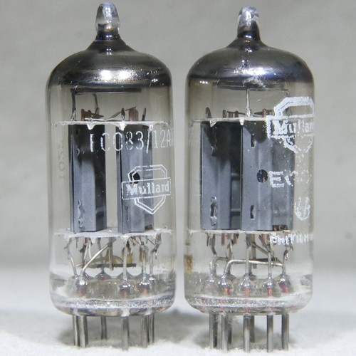 Matched Pair Mullard 12AX7/ECC83 Long Plate Dual Post O-Getter 1959 UK Strong - Bild 7 von 16