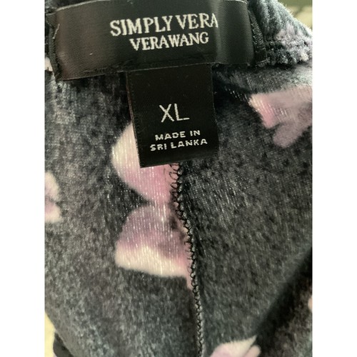 Simply Vera Vera Wang Black Floral Velvet Jogger Pants XL - Picture 3 of 4