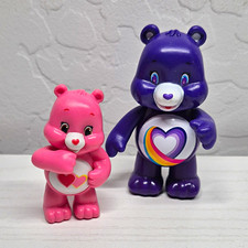 TCFC Care Bears Cheer Bear Harmony Bear 2-Pack Small Plastic Figurines Pink