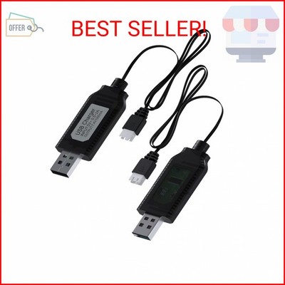 2 Pack USB Charger Cable for 7.4V LiPo & Li-ion Batteries by MMOBIEL - USB to XH