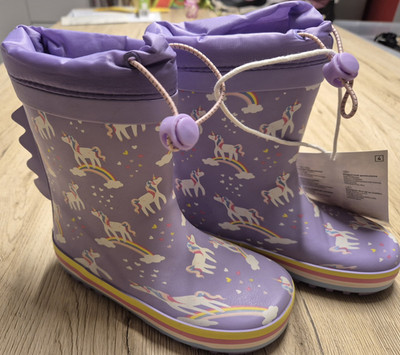 Gummistiefel von Lily & Dan, Einhorn, Regenbogen, Größe 27