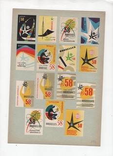 15x Brüssel 1958 Welt & Weltausstellung Plakate Expo Vintage Sammlung Belgien