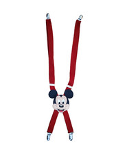 Walt Disney Kids Mickey Mouse Leather Red Suspenders Children Zephyr Vintage Vtg