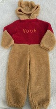 VTG Disney Costume Pooh Bear Sherpa Fleece One Piece Child s Size 4-6 Winnie