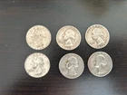 U.S. Quarters Circulated lot of 6. Pre 1965 Silver.