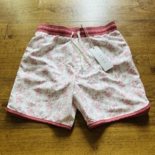 Minnow Swim Suit Size 11-12 Red white floral Boardie NWT Trunks