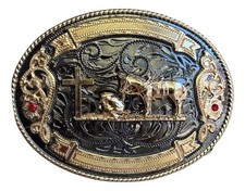 Mexican Oracion Charro Praying Cowboy Belt Buckle Hebilla Vaquera Made In Mexico