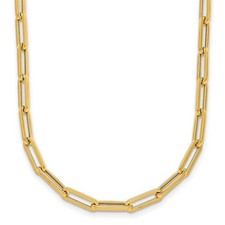 14K Yellow Gold Polished 4mm Paperclip Link Necklace 16"