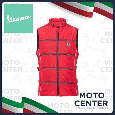 VESPA V-STRIPES UNISEX ÄRMELLOS ROT GRÖSSE S
