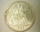 1886 SEATED LIBERTY DIME ABOUT UNCIRCULATED AU NICE ORIGINAL COIN BOBS COINS