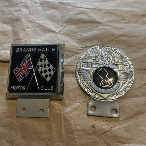 Vintage Brands Hatch Motor Club Car Badges X 2…Rare & Collectable..See Photos