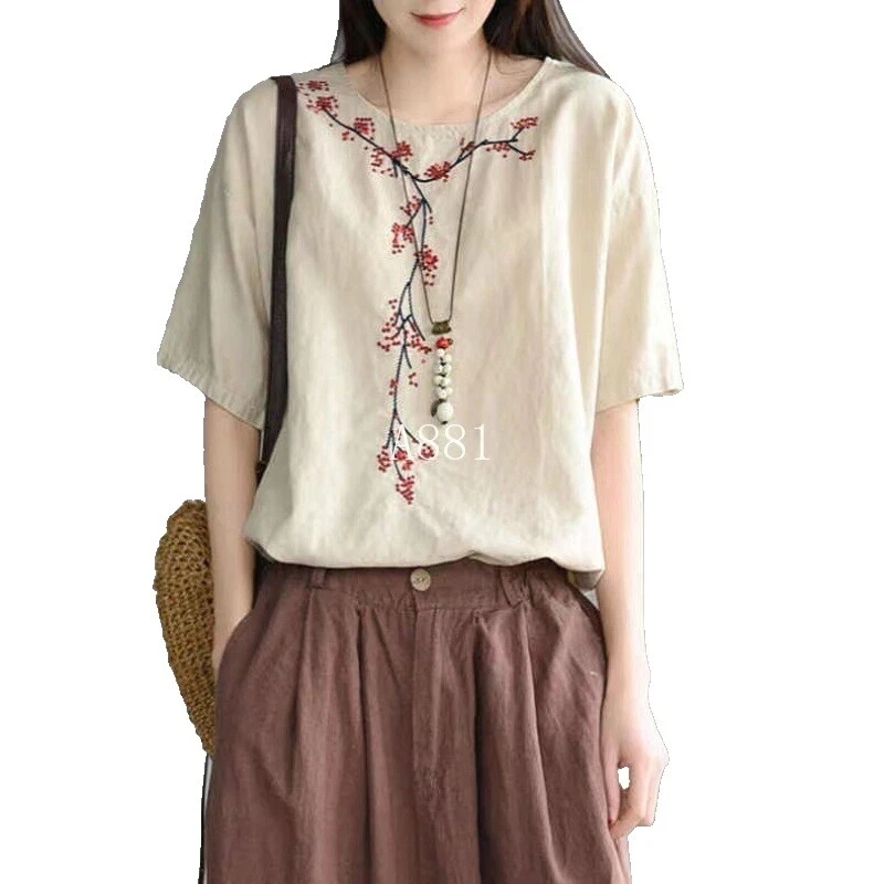 Lino Kimono Tops para mujer