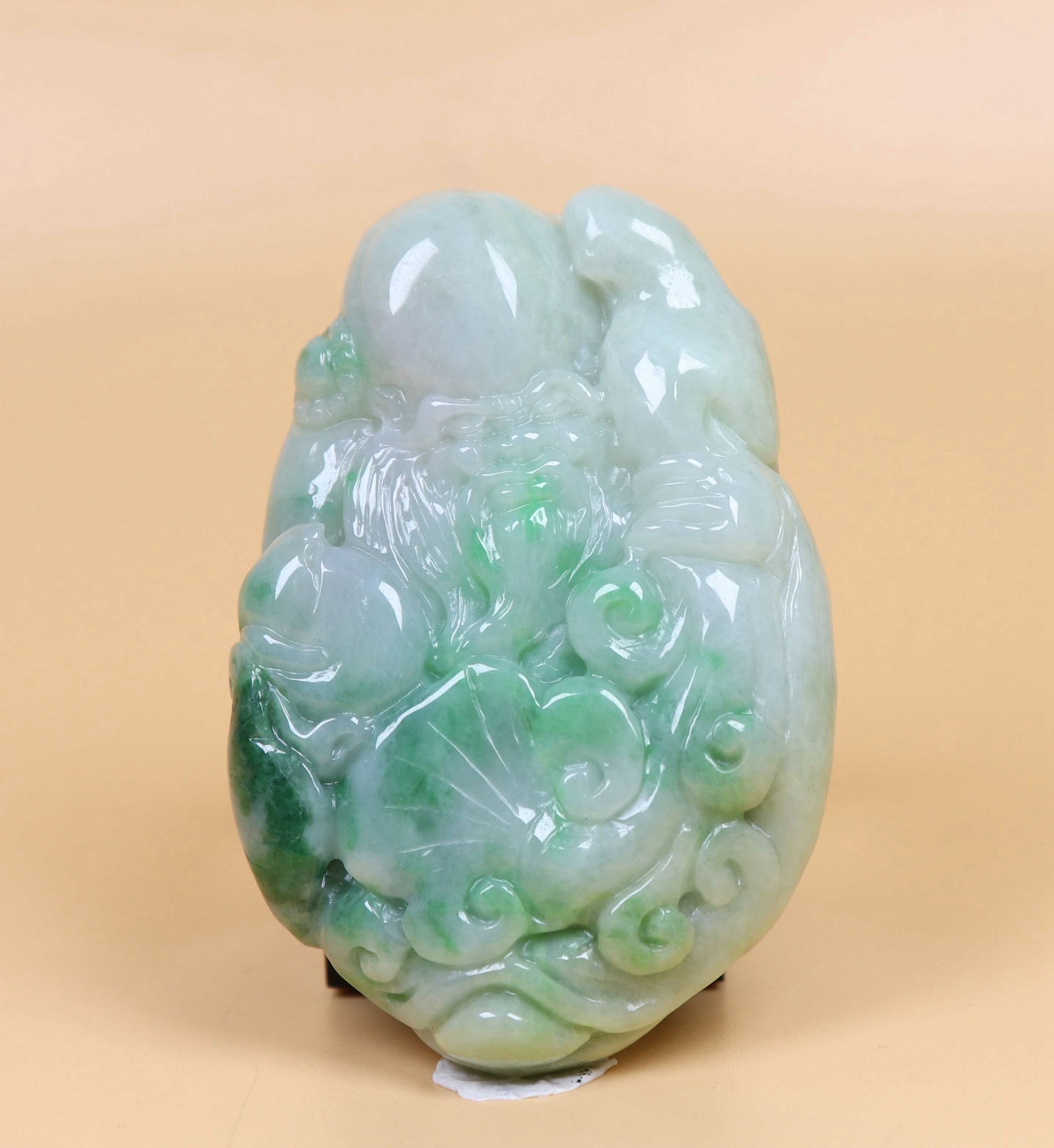 Certified Green 100% Natural A Jade Jadeite Longevity god Pendant 25572a 寿星 Nowe tanie
