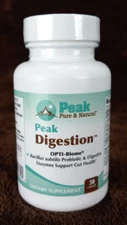 Peak Pure & Natural Peak DIGESTION OPTI-Biome 30 Caps 4/2026 Probiotic Enzymes