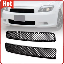 For 2005-2010 Scion tC Black ABS Front Upper and Lower Hood Grille Mesh Grill