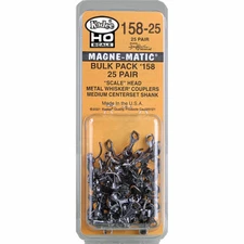 Kadee HO #158-25 Bulk Pack 25 pair Medium Scale Head Whisker Couplers ~ #150