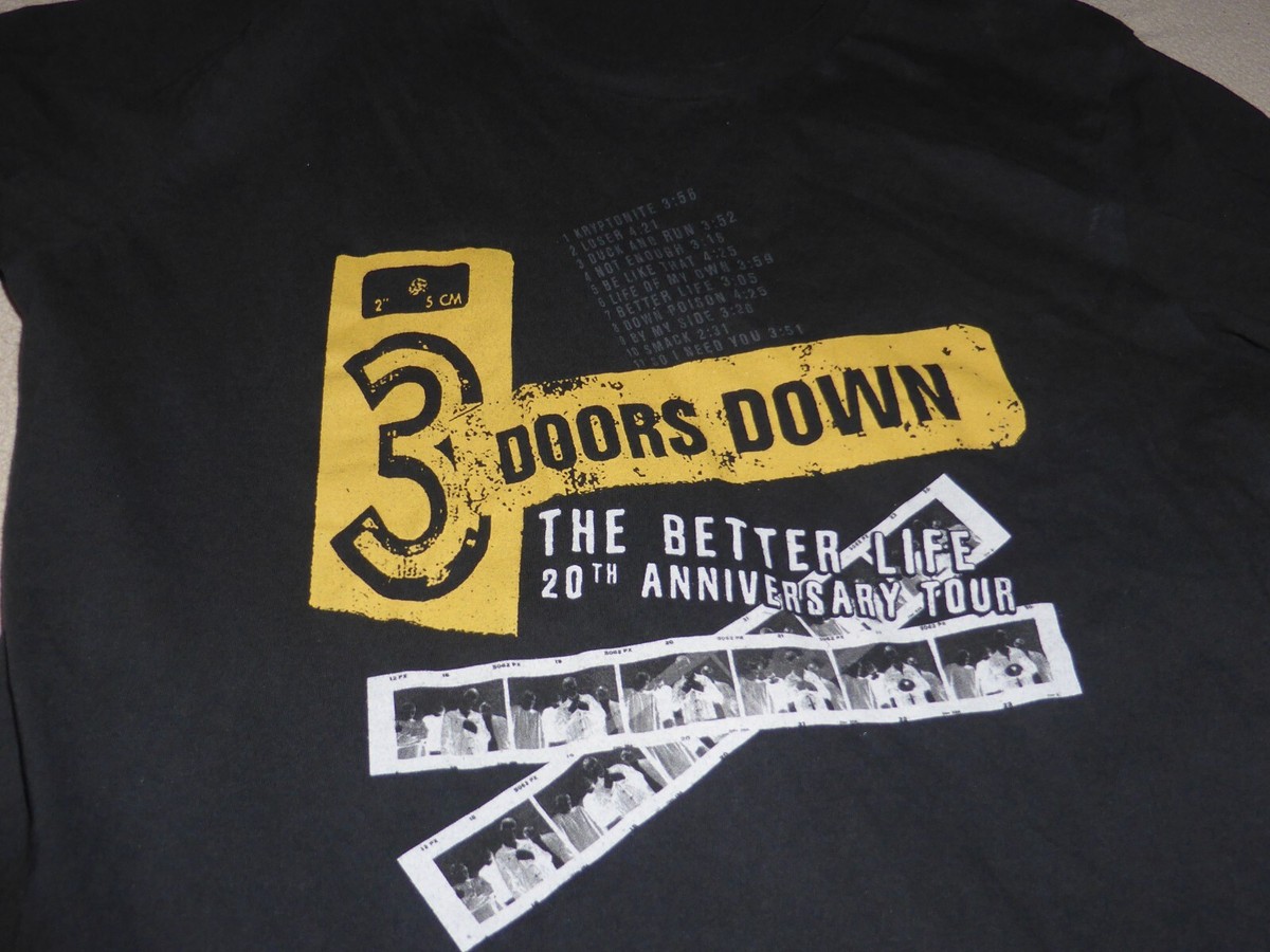 DOORS DOWN THE BETTER LIFE CONCERT SHIRT MENS 20TH ANNIVERSARY TOUR SIZE L