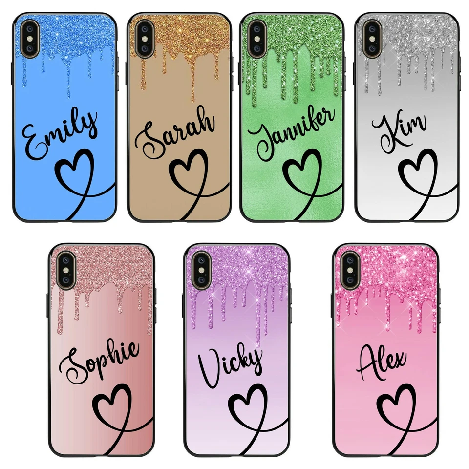 Personalised Name case For iPhone 17 16 15 14 13 12 11 7 Plus XS Max Phone Cover