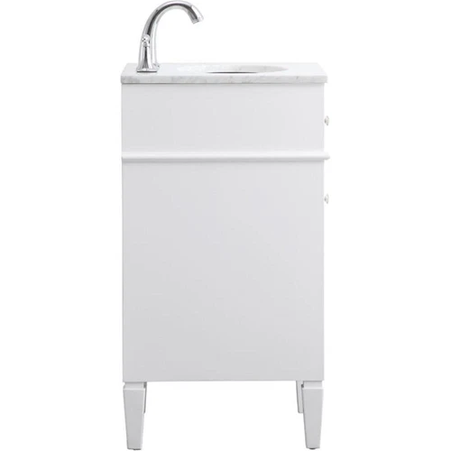 Elegant Decor Park Avenue 18" Single Marble Top Bathroom Vanity in White - Picture 6 of 18