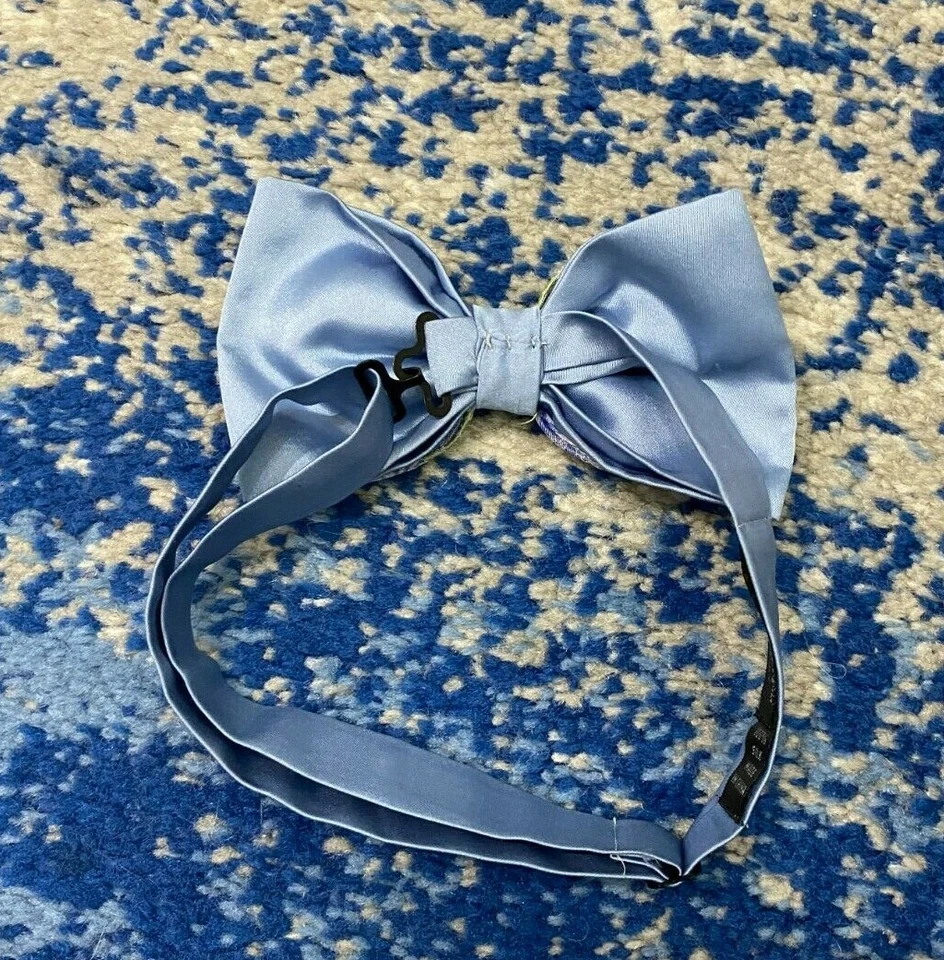 Галстук-бабочка The Big Knot от Steven Land синий зеленый серебристый регулируемый шелковый с цветочным рисунком - Изображение 2 из 3