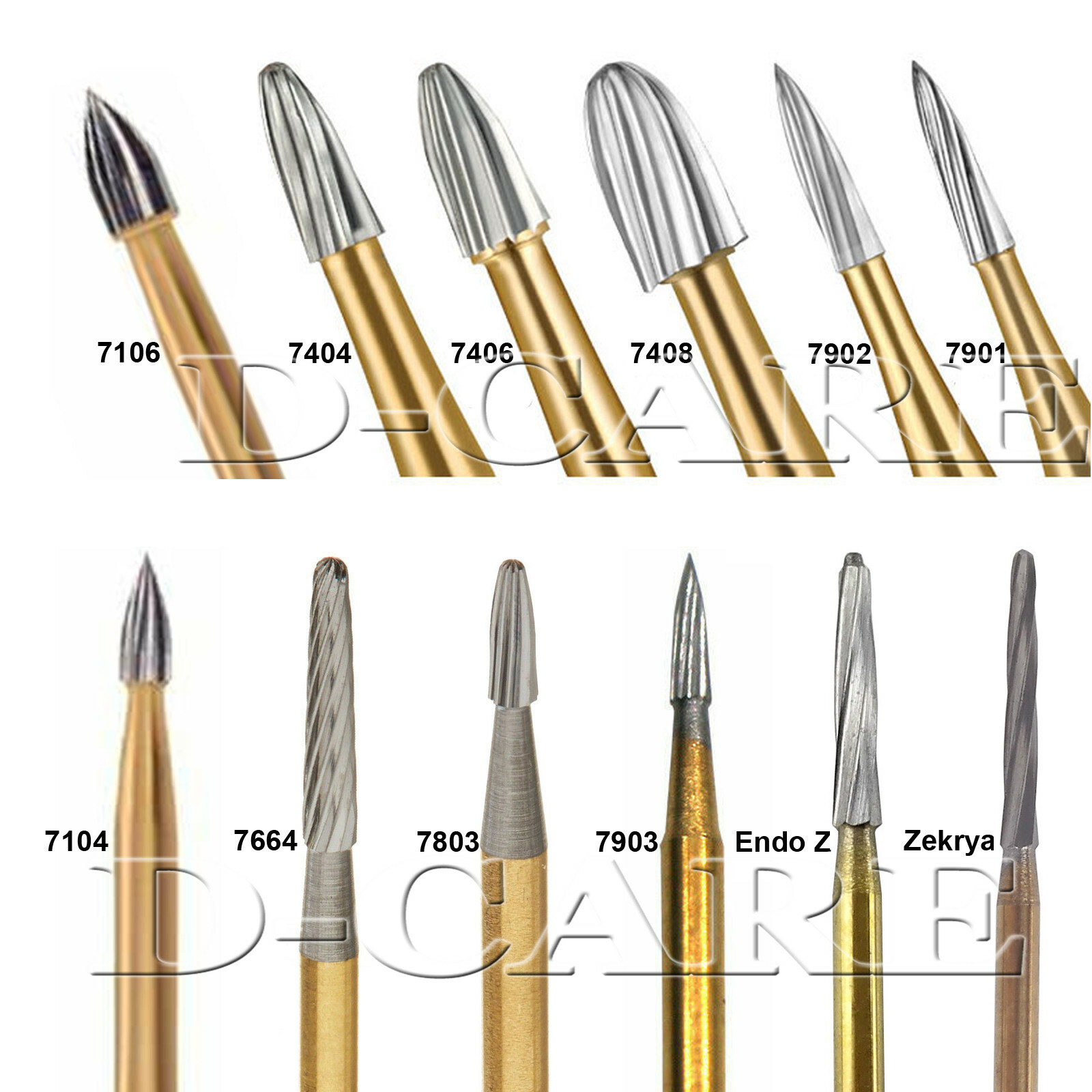 Dental Trimming & Finishing Carbide Burs DrillGold 7901/7803/7104/7404
