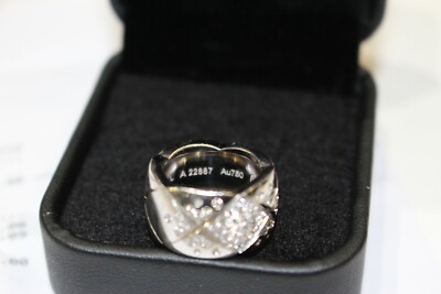 Chanel 18k White Gold Cluster Large Coco Crush Diamond Ring