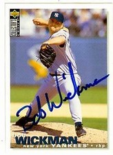 Bob Wickman autographed baseball card (New York Yankees) 1995 Upper Deck #509