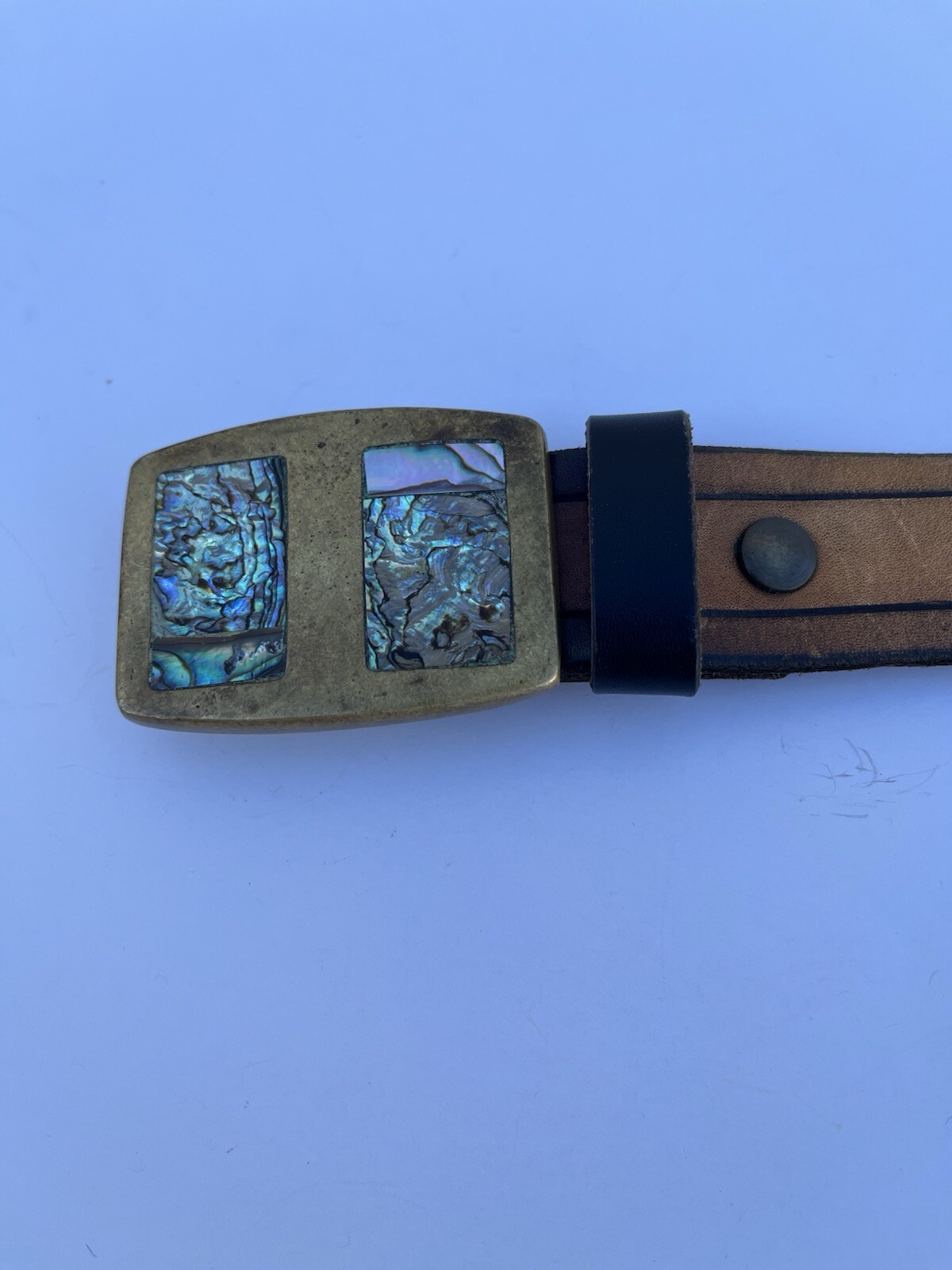 ALABONE SHELL SOLID BRASS BUCKLE WITH GENUINE COW… - image 3