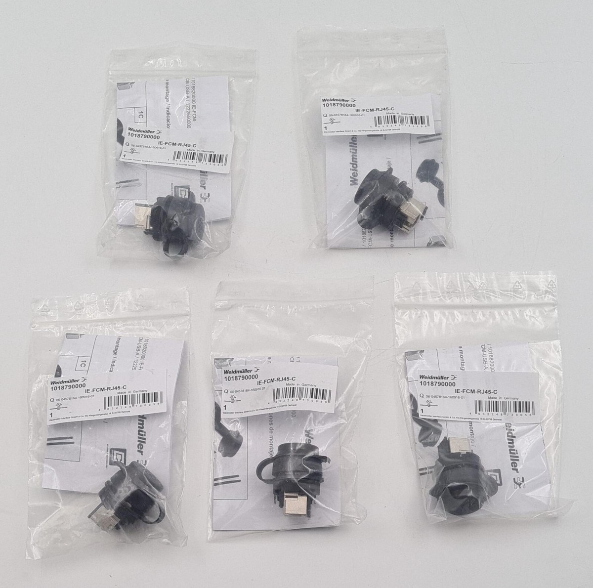 C LOT OF 5] NEW - Weidmuller Coupler Converter IE-FCM-RJ45-C