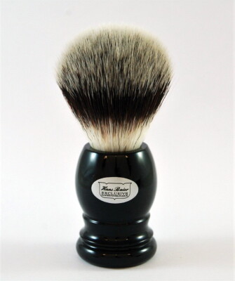 Shaving Brush BLACK - VEGAN! - Synthetic Hair Kunsthaar HANS BAIER Germany